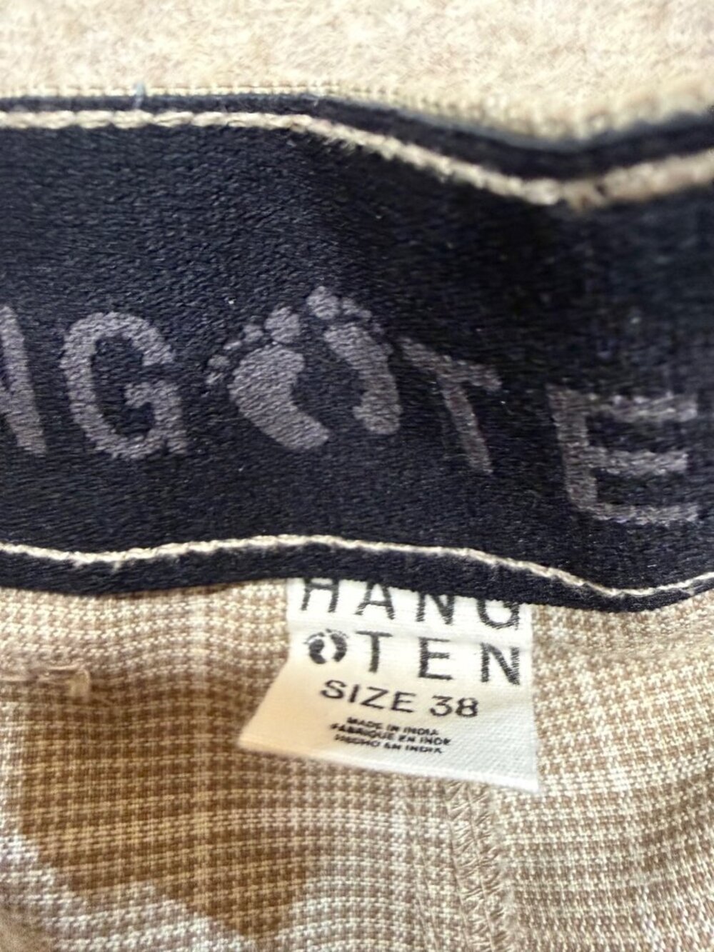 Hang Ten Flat Front Casual Men's Tan Chino Shorts Size 38 Waist 10" Inseam - Picture 4 of 7